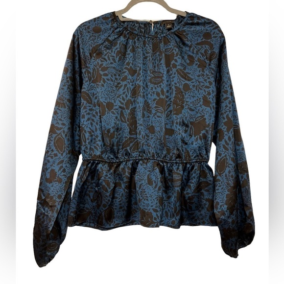 Ann Taylor Floral Cinched Waist Top MP - Picture 3 of 6